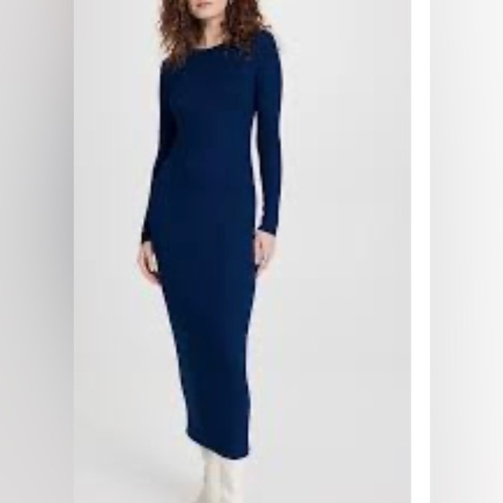 James Perse Long Sleeve Ribbed MIDI Maxi Sweater Dress 2 (M)
